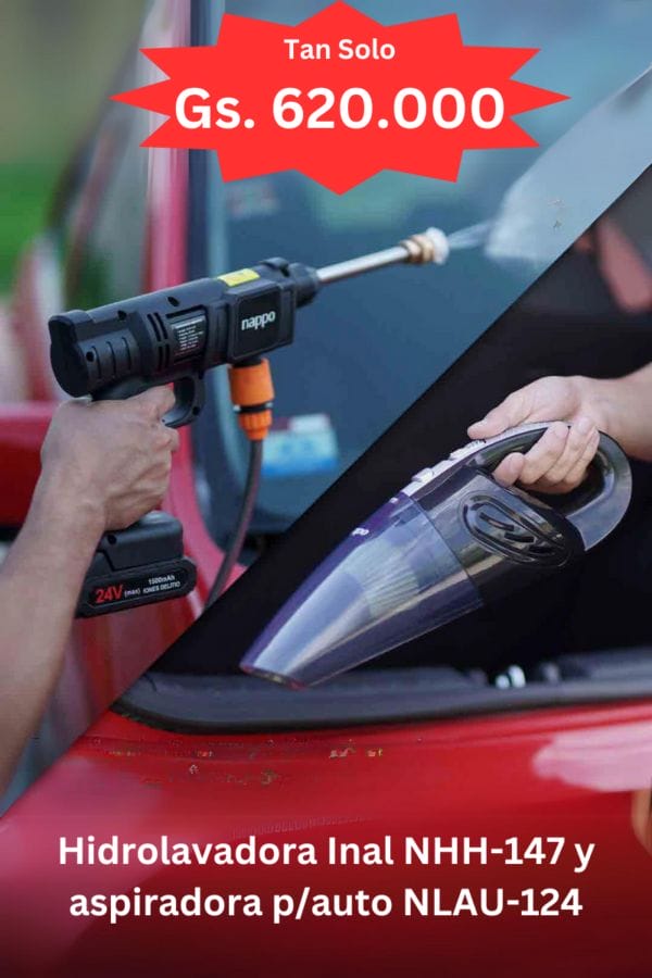 PROMO NAPPO - Hidrolavadora Inal NHH-147 + Aspiradora p/Auto NLAU-124