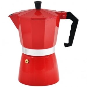 Cafetera italiana aluminio rojo 300 ml 6 tazas Varenna